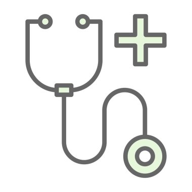 steteskop düz simge, tıbbi ve sağlık ikonları 