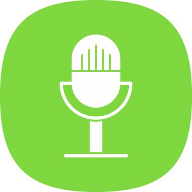 Mikrofon. Web simgesi basit illüstrasyon