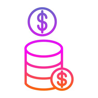 Para dolarları. Web simgesi basit illüstrasyon