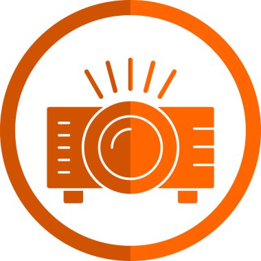 Projektör simgesi, vektör illüstrasyonu 