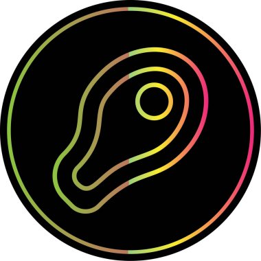 Et biftek ikonunun vektör illüstrasyonu 