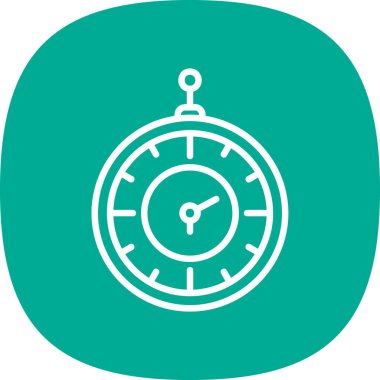 Beyazda izole edilmiş eski saat web simgesi basit illüstrasyon 