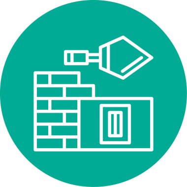 İnşaat konsepti tasarımı, duvar vektörü illüstrasyonunun alçılanması 10 gramlık