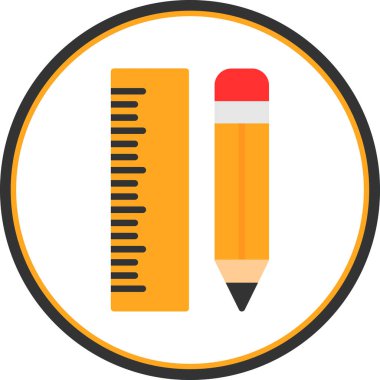 Cetvel ve kalem ikonu vektör resimleme arkaplanı 