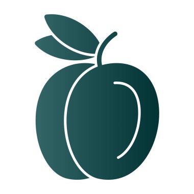 Şeftali simgesi vektör çizimi düz tasarım