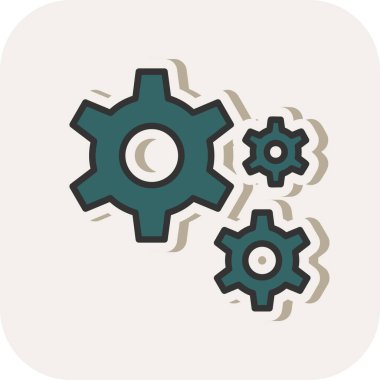 Gears'ı satırı vektör simgesi 