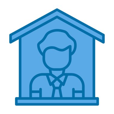 Ev simgesi, vektör illüstrasyonunda kal