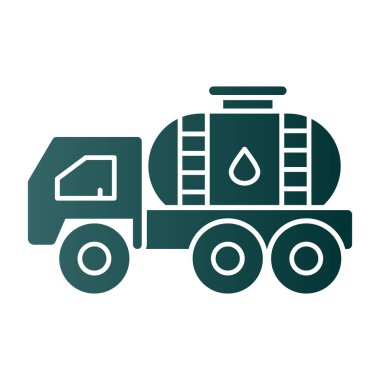 Ağ ve mobil uygulama tasarımınız için beyaz arkaplanda izole edilmiş petrol tankeri ikonu vektörü, tanker yağı logosu kavramı