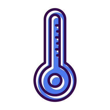 sıcaklık simgesi. Termometre vektör simgesinin basit çizimi