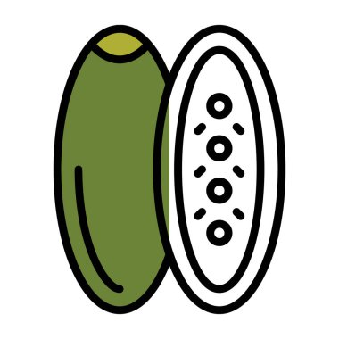 kivi renkli çizgi simgesi. meyve vektör illüstrasyonu. izole çizimler. Mobil uygulama için web sayfası, web sayfası