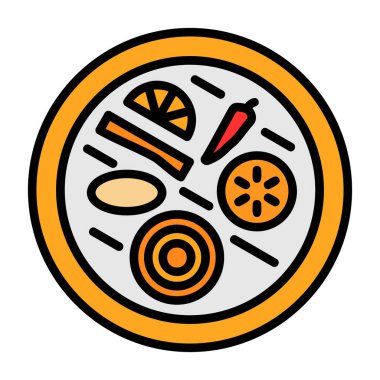 Som tam düz simgesi, vektör illüstrasyonu 