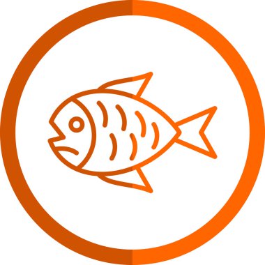 balık yassı simgesi, vektör illüstrasyonu 