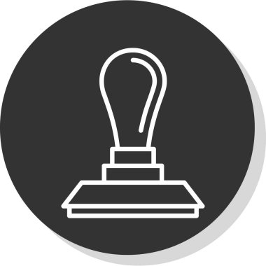 Plastik damga web simgesi, beyaz üzerine izole edilmiş basit bir illüstrasyon