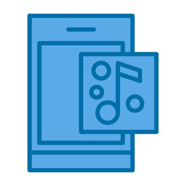 Müzik uygulaması simgesi, vektör illüstrasyonu 