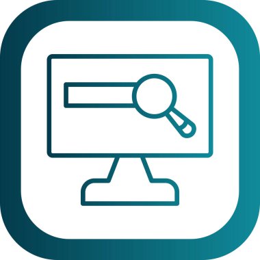 Büyüteç simgesi, düz stil, arama sembolü. Vektör illüstrasyonu