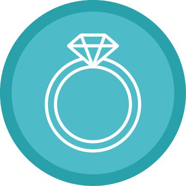 Elmas yüzük. Web simgesi basit illüstrasyon