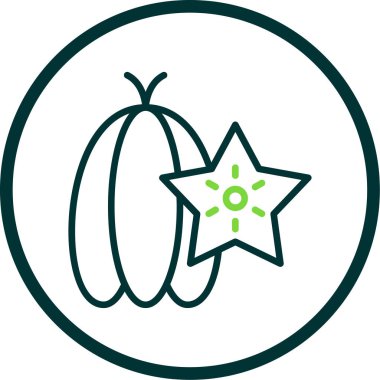 starfruit ikon vektör illüstrasyonu
