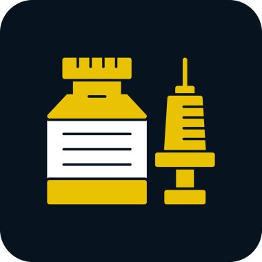 Soyut arkaplanda şırınga simgesi izole edildi