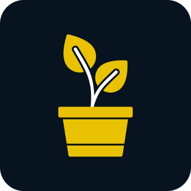 çiçek saksısı simgesi, vektör illüstrasyonu