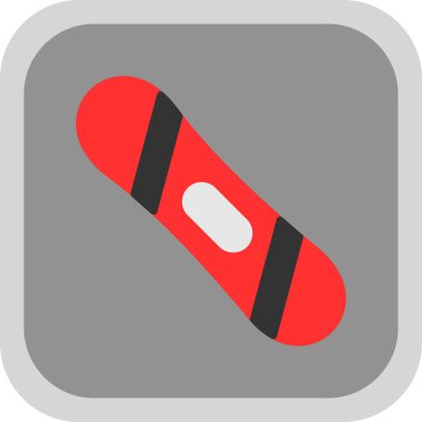 Snowboard düz ikonu, kış sporu konsepti, snowboard ekipman tabelası, vektör illüstrasyonu 