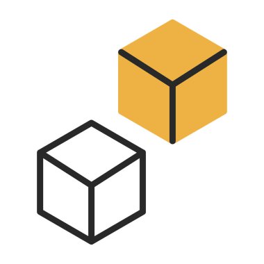 Vektör Küpü Simgesi İllüstrasyonu