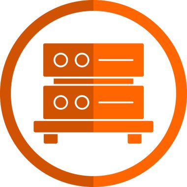 Basit sunucu simgesi, vektör illüstrasyonu