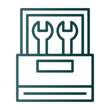 araç kutusu simgesi, vektör illüstrasyonu basit tasarım