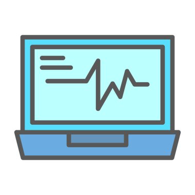 Vector Illustration ECG Kalp atışı Ekranı. Sağlık Geçmişi