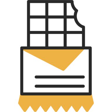 çikolata çubuğu simgesi, vektör illüstrasyonu basit tasarım