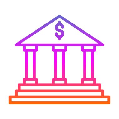 Banka binası ikonu. düz tasarım illüstrasyon. 