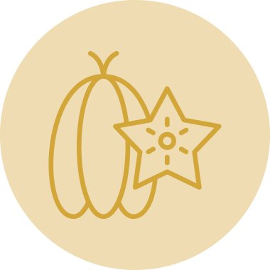 starfruit ikon vektör illüstrasyonu