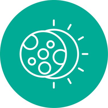 Güneş tutulması simgesinin vektör illüstrasyonu 