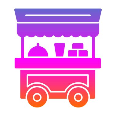 Basit yemek arabası simgesi, vektör illüstrasyonu