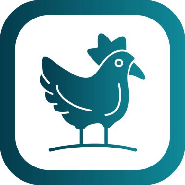 Tavuk. Web simgesi basit illüstrasyon
