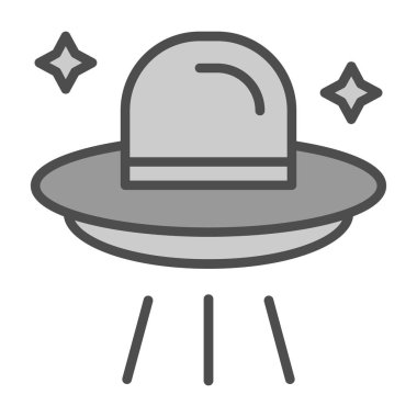 Çizgi roman tarzında UFO simgesi. çizgi film vektör illüstrasyonu