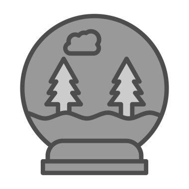 Yılbaşı Kartopu ikonu, vektör illüstrasyonu 