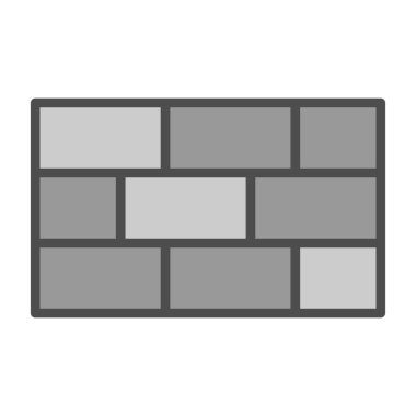 Basit tuğla duvar simgesi, vektör illüstrasyonu