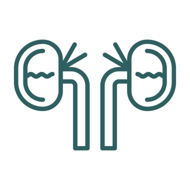 Vektör illüstrasyonu, Böbrekler Tıbbi simgesi 