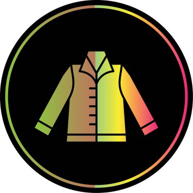 Ceket simgesi, düz biçim, vektör illüstrasyonu