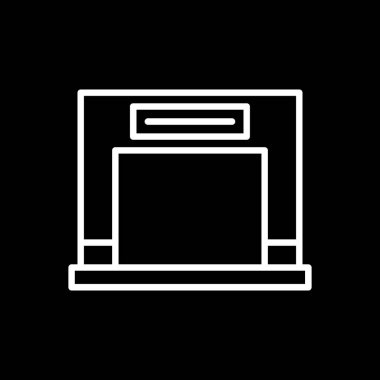 şömine simgesi vektör illüstrasyonu