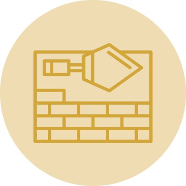 Basit tuğla duvar simgesi, vektör illüstrasyonu