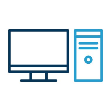 pc bilgisayar simgesinin vektör illüstrasyonu 