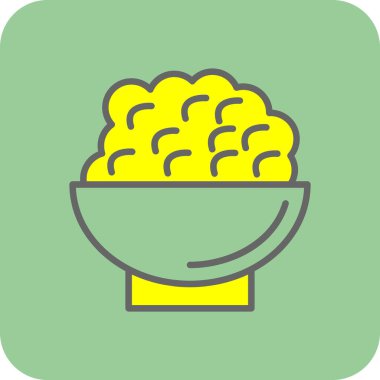 pirinç kase ikonu vektör illüstrasyonu