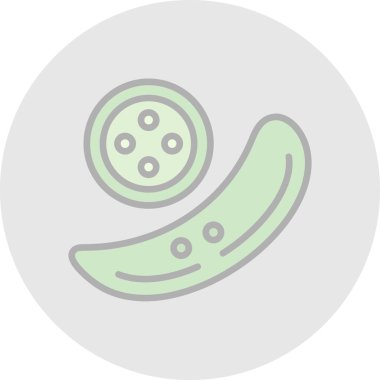 salatalık sebze ikonu, basit illüstrasyon