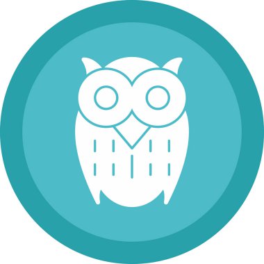 Baykuş düz simgesi, vektör illüstrasyonu 