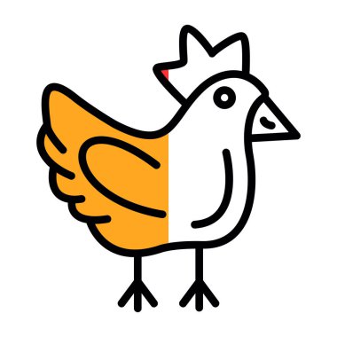 Tavuk. Web simgesi vektör illüstrasyonu