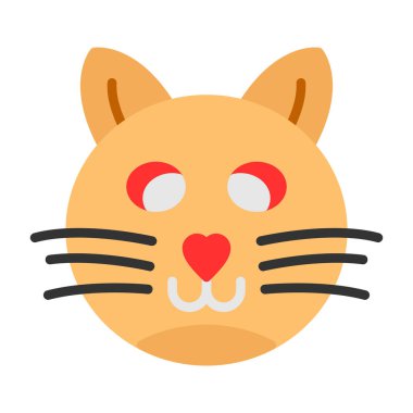 Kedi suratlı. Web simgesi basit illüstrasyon