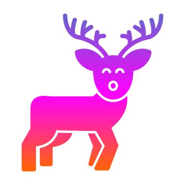 Ren geyiği simgesi basit bir resimleme