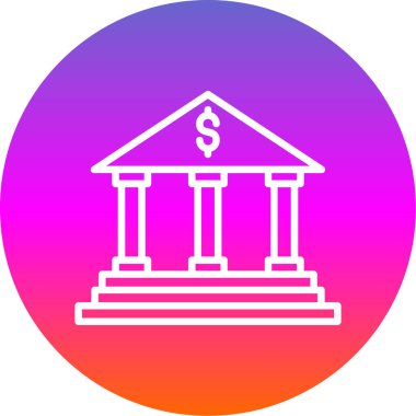 Banka binası ikonu. düz tasarım illüstrasyon. 