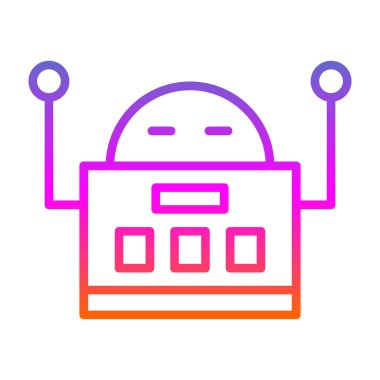 robot düz simgesi, vektör illüstrasyonu